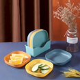 thumbnail image 5 of GBJHJIA Square Lightweight Wheat Straw Plates, Deep Dinner Dishes, Camping Dinnerware for Serving pasta fruit (Yellow）, 5 of 7