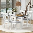thumbnail image 2 of MAYEERTY Rustic Minimalist 5-Piece Dining Table Set with 4 X-Back Chairs, Gray – Perfect for Small Spaces, 2 of 9