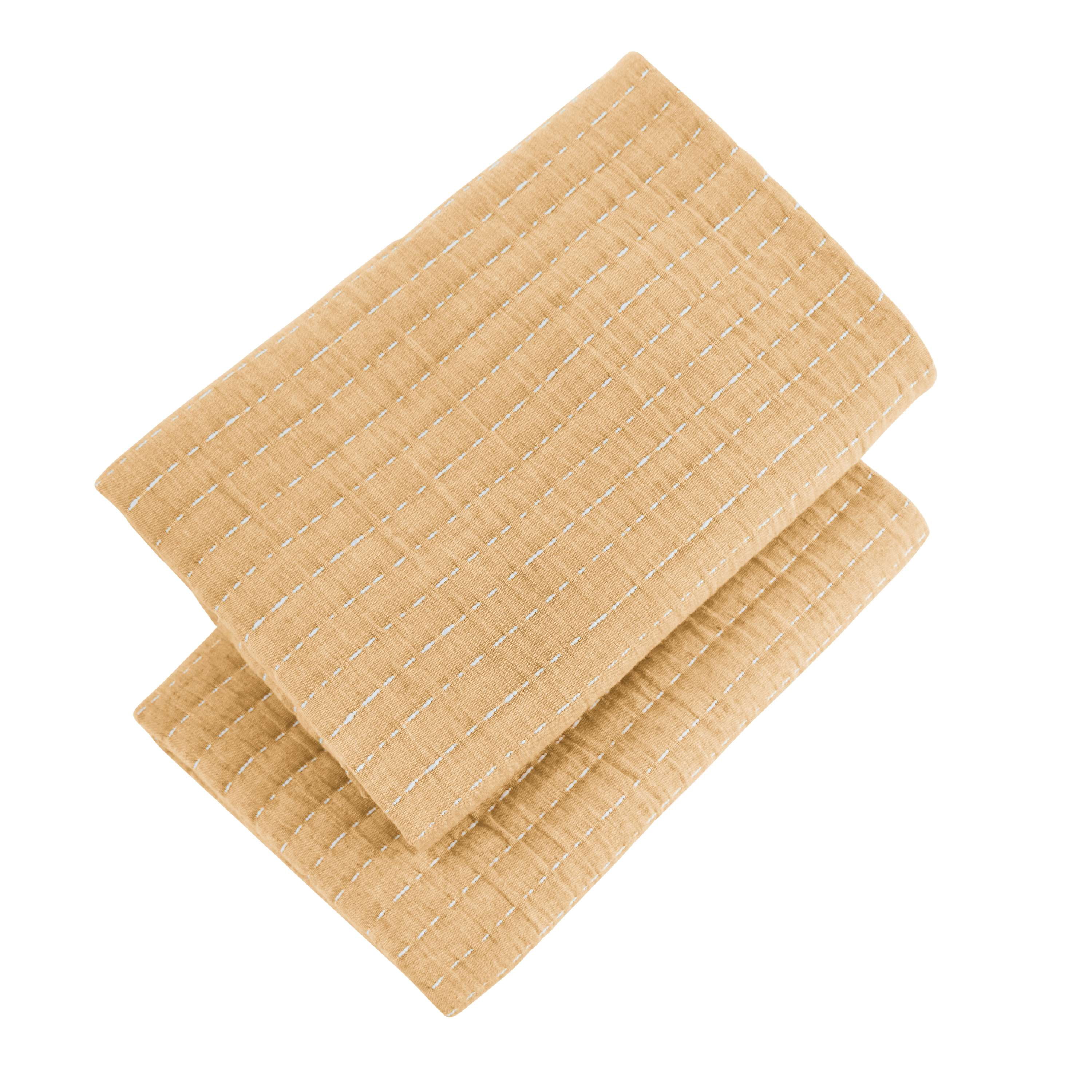 Mainstays 100% Cotton Matelassé Pillow Sham Bedding, King, 2 Pack, Yellow