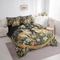 thumbnail image 3 of Manfei Retro Rustic Rabbit 7-Piece Bedding Comforter Set,Vintage Countryside Flower King Bedding Sets,Wild Animal Bed Sheets For Kids,Super Cozy Room Decor Reversible, 3 of 8