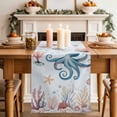thumbnail image 2 of Table Runner 72 Inches Long for Kitchen Dining, Octopus Coastal Dresser Scarf Farmhouse, Dining Table Decorations for Wedding/Parties, Summer Beach Ocean Shell Jellyfish Starfish 14 x 72 In, 2 of 8