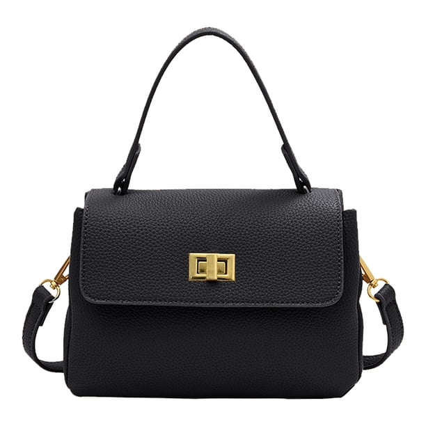 Bolso de mano clásico retro tipo clutch de PU con hebilla oculta adecuado para damas.
