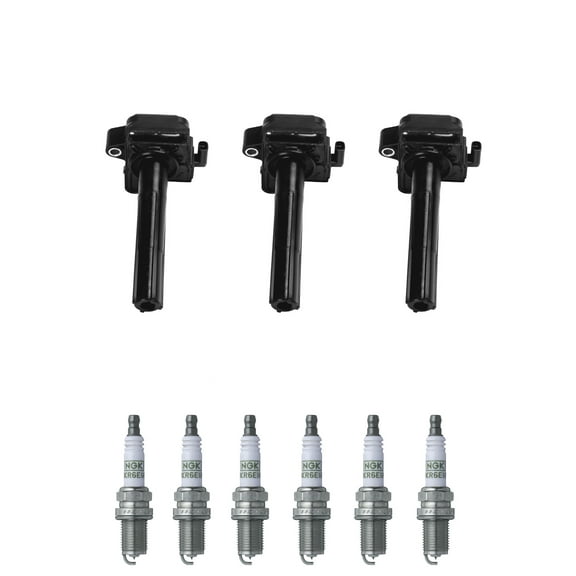Set of 3 ISA Ignition Coils and 6 NGK Spark Plugs for 1996-2003 Toyota Camry Solara Sienna & Lexus ES300 3.0L Replacement for UF155