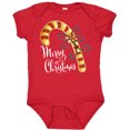 thumbnail image 3 of Inktastic Merry Christmas Red and Gold Candy Cane Boys or Girls Baby Bodysuit, 3 of 5