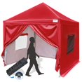 thumbnail image 1 of Quictent Privacy 8x8 Pop up Canopy tent Instant Folding Outdoor Canopy with Sidewalls Mesh Windows and Wheeled Bag Waterproof (Red), 1 of 8