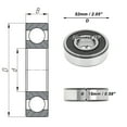 thumbnail image 4 of Unique Bargains Roulements à Billes 6304DDU Rainure Profonde 20x52x15mm P4 Double Joint en Caoutchouc Roulements Lubrifiés 1 Pce Roue de Scooter Planche à Roulettes Universelle Noir Argent Ton, 4 of 6