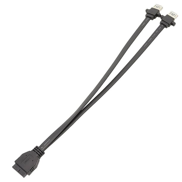 Cable de Extensión USB 3.0 para Placa Base, Cable Frontal de 19 Pines A Dos Puertos A Hembra, Cable de Datos, Cable de Extensión USB Blindado.