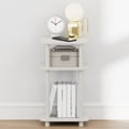 thumbnail image 4 of Furinno JUST Night Stand, 3-Tier Turn-N-Tube Nightstand with Open Shelf, Round Curve Corner Side Table, End Table, Easy Assembly, for Living Room, Bedroom, White, 4 of 4