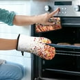 thumbnail image 2 of Autumn Fall Leaves Pattern Kitchen Oven Mitt and Pot Holder Sets 2 Pcs for Baking, Cooking and Grilling, Heat Resistant Up To 392 °F, 2 of 7