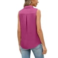 thumbnail image 6 of Women's V-Neck Satin Blouse Long Sleeve Casual Solid Color Dressy Shirt, 6 of 6