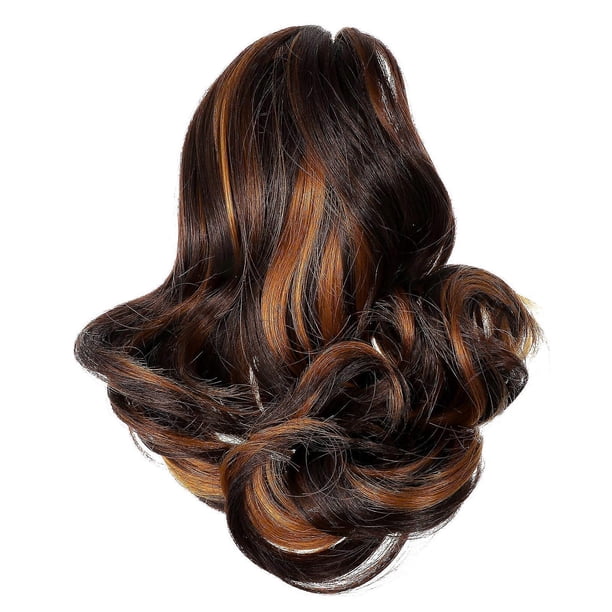 Ponytail Extension, 11.79 Inch Claw Clip In Short Curly Wavy Hair Extension Fake Ponytail Synthetic Hairpiece For Women
