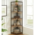 thumbnail image 2 of Furniture of America Talian 5-Tier Corner Bookcase, Sand Black, 2 of 6