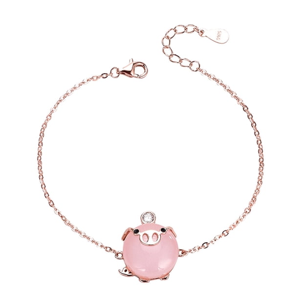 Pulsera de cerdo, joyería, pulsera de dibujos animados, pulsera de cadena de cerdo, joyería de cerdito para mujeres y niñas