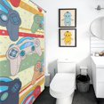 thumbnail image 3 of Rideau de Douche Rétro pour Salle de Bain, Rideau de Douche en Polyester avec Crochets, Rideau de Douche Moderne, Rideau de Douche Art Déco, Rideau de Douche 36x72 Pouces, 7 Crochets, 3 of 5