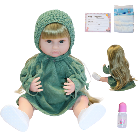 Muñeca Reborn Martina 55 cm Realista con Conjunto Rosa de Algodón y Manta Suave