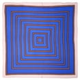 thumbnail image 4 of Neckerchief for Women - 100% Mulberry Silk Neck Scarf - Size: 21 x 21 Inches - Blue Squares, 4 of 5