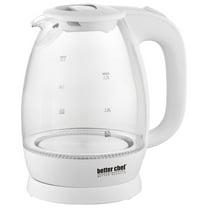 Better Chef 1.7 Liter Glass 360 Degree Cordless LED Electric Kettle in White