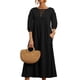 thumbnail image 1 of Vestido casual, vestido de cuello redondo, vestido largo de tres piezas, vestido de cuello redondo de alta capacidad, 1 of 5