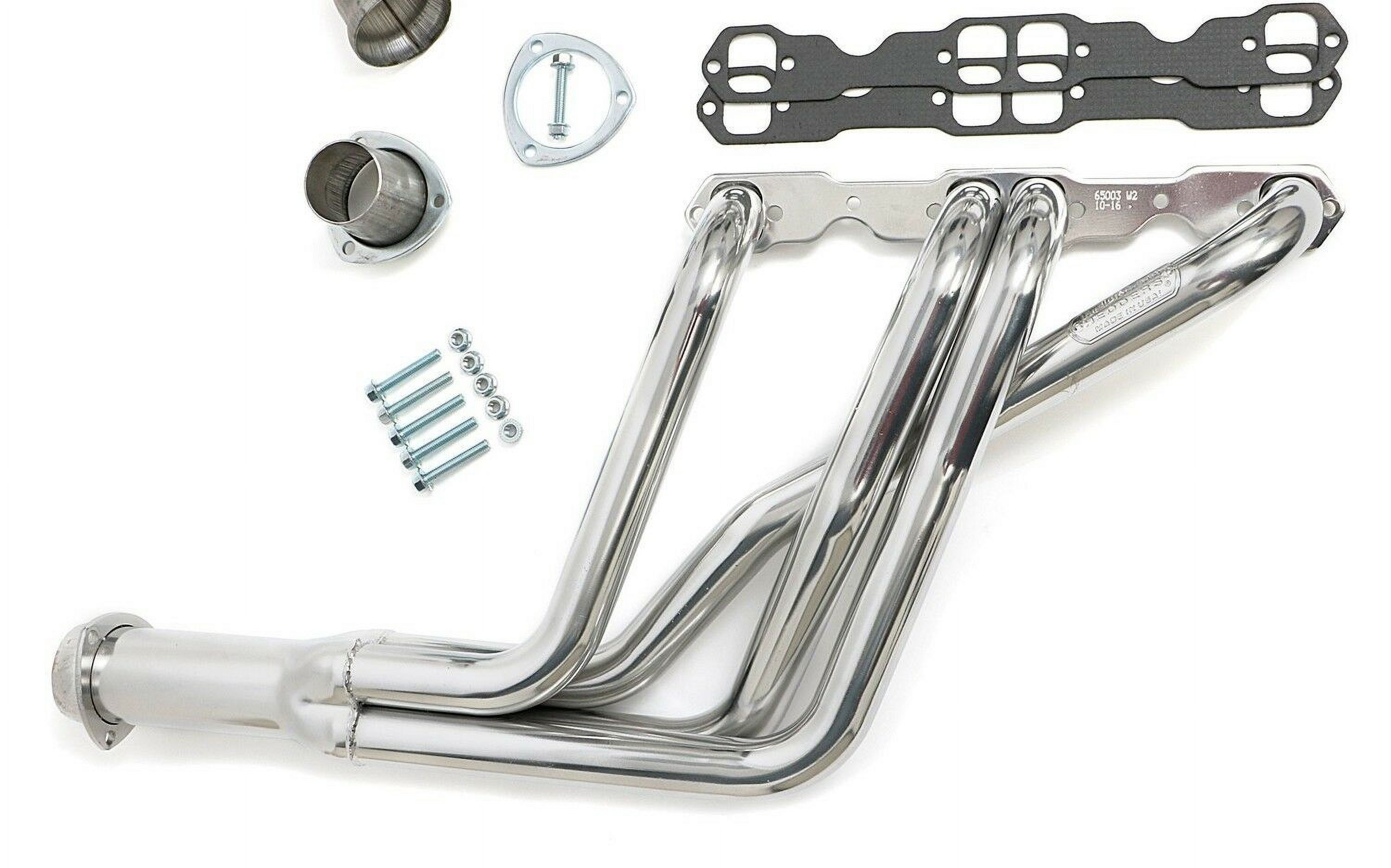 Hedman Hedders 66003 Standard Duty HTC Coated Headers; Tube Size 1.75 in.; Collector Size 3 in.; Long Tube; Incl. Headers/Gaskets/3 Bolt Adapter/Mtg. Hardware; Polished Ceramic Metallic; - image 3 of 4