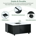 thumbnail image 4 of Lostcat 31" Modern Coffee Table: 2-Layer, Casters, Removable Tray, UV High-Gloss Marble, White+Black, 4 of 5