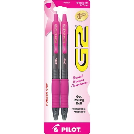 - Pilot, PIL31331, G2 Rubber Grip BCA Gel Rollingball Pens, 2 / Pack