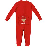 Sandra Magsamen Personalized Baby Boy Little Dear Long Johns, Red