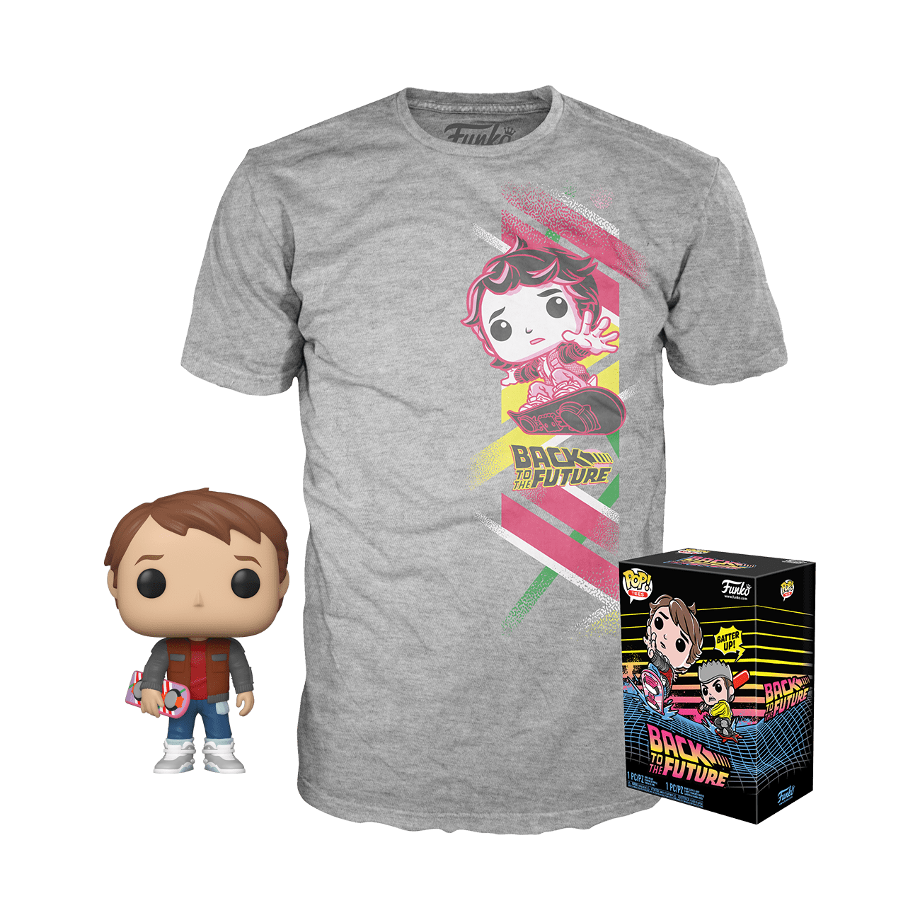 Funko POP! TEE: Back To The Future Marty with Hoverboard - L -