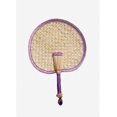 thumbnail image 1 of Abanico tejido a mano, abanico de paja de trigo de verano, abanico grande de hojas de espadaña, abanico antiguo de verano con manivela, repelente de mosquitos para bebés, abanico envolvente de colores, 1 of 5