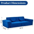 thumbnail image 2 of Ktaxon Corduroy Kids Toddler Couch 14PCS Modular Sofa Set, Convertible Play Couch for Living Room, Playroom, or Bedroom Blue, 2 of 6