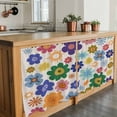thumbnail image 6 of Retro Bohemia Floral Tier Curtains 24 Inch Length, Blue Purple Flowers Boho Style Beige Cafe Short Curtains for Bathroom Over Sink, Small Kitchen Curtain Light Filtering Drapes 2 Panels 27.5"Wx24"L, 6 of 8