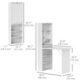 thumbnail image 3 of HOMCOM Bureau Convertible avec Tableau Blanc et Étagère Table Multifonction, Blanc, 3 of 10