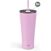 Zak Designs 20 oz. Travel Straw Tumbler Alfalfa Vacuum Insulated Stainless Steel with Silicone Straw and Splash-Proof Lid for Cold Drinks