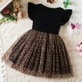 thumbnail image 4 of Gelikeya Easter Dresses for Toddler Girls Size 5T Leopard Solid Dresses Fashion Flutter Sleeve Princess Dresses Summer Clothing(Toddlers, Z06-Black, 6-7 Years), 4 of 6