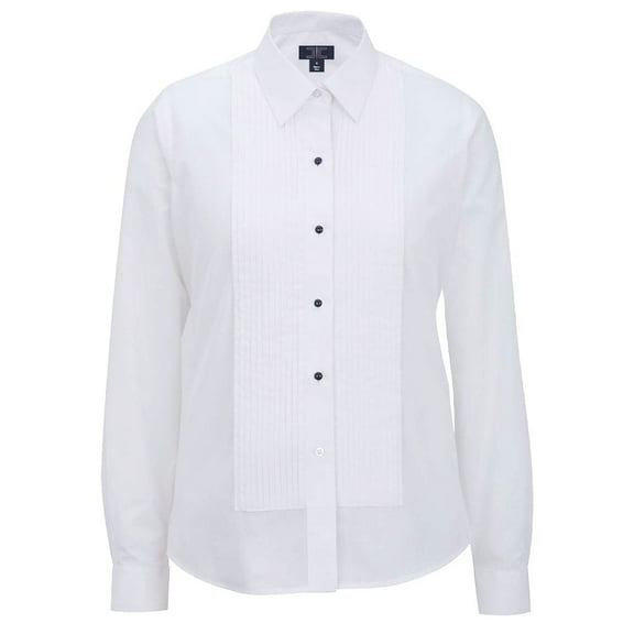 Chef Code Women's Tuxedo Shirt With 1/4" Pleats and Point Collar
