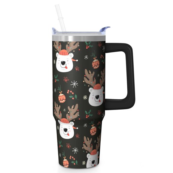 30oz Merry Christmas Tumbler with Lid Straw Stainless Steel Double Wall Insulated Cup Holiday Gifts