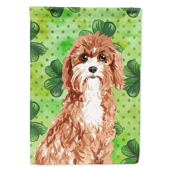 Carolines Treasures CK1807CHF Shamrocks Cavapoo Flag Canvas House Size  Large multicolor