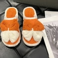 thumbnail image 5 of Penkiiy Warm Slippers for Women Women's Home Cotton Slippers Big Bowknot Clashing Color Cotton Slippers, Women's Cute Plush Color Blocking Cotton Slippers, Warm Slippers Soft Sole Orange Slippers, 5 of 6