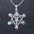 thumbnail image 6 of Natural 7 Chakra Reiki Gemstone Healing Hollow Star Point Stone Merkaba Pendants, 6 of 7