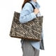 thumbnail image 3 of Bolsa Bolso de mano de yute con estampado de cebra para mujer Bolso de compras de gran capacidad para mujer (02) Ehuebsd  Nuevos Originales, 3 of 6