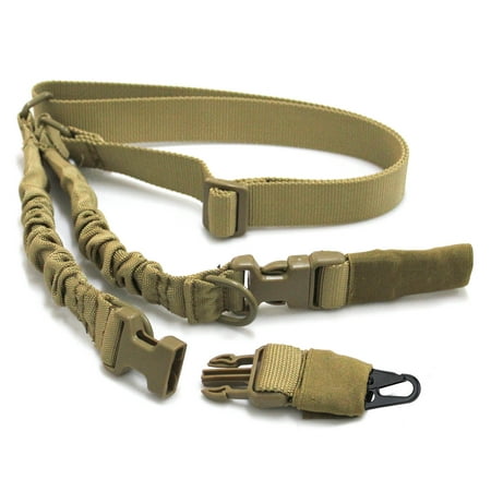 - Tactical Two 2 Dual Point Adjustable Hunting Bungee Rifle Gun Sling System Strap