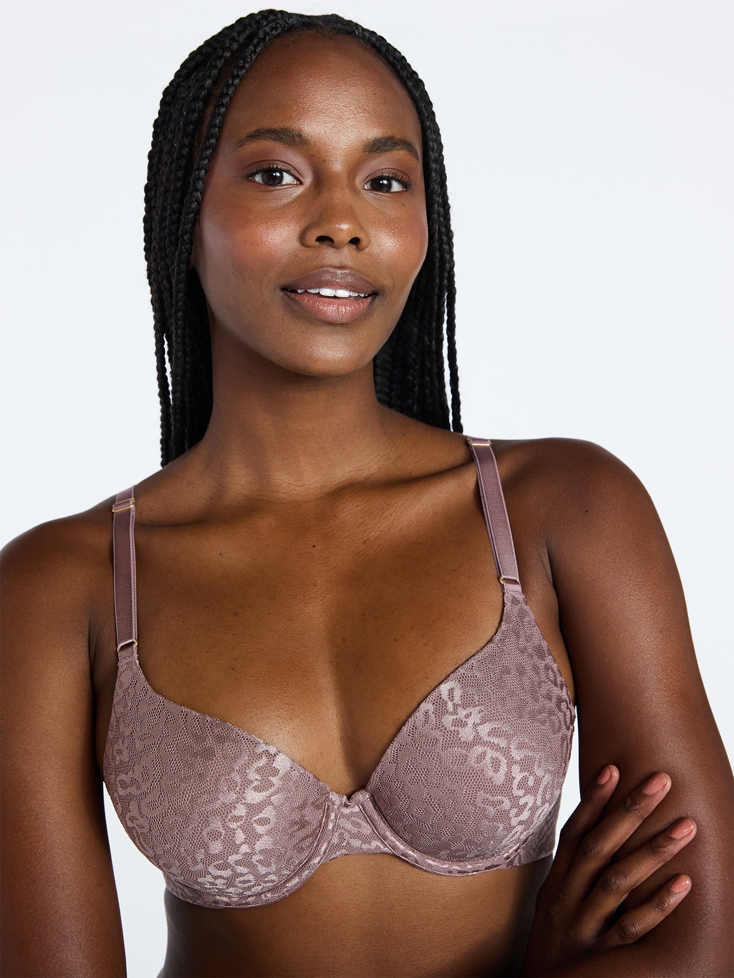 Joyspun Women's Leopard Print T-Shirt Bra, Sizes 32A-42DDD