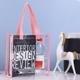 thumbnail image 6 of New Car Sewn Plastic Large Capacity Clear Tote Bag PVC Jelly Bag Cosmetics Shopping Bag PINK S, 6 of 8