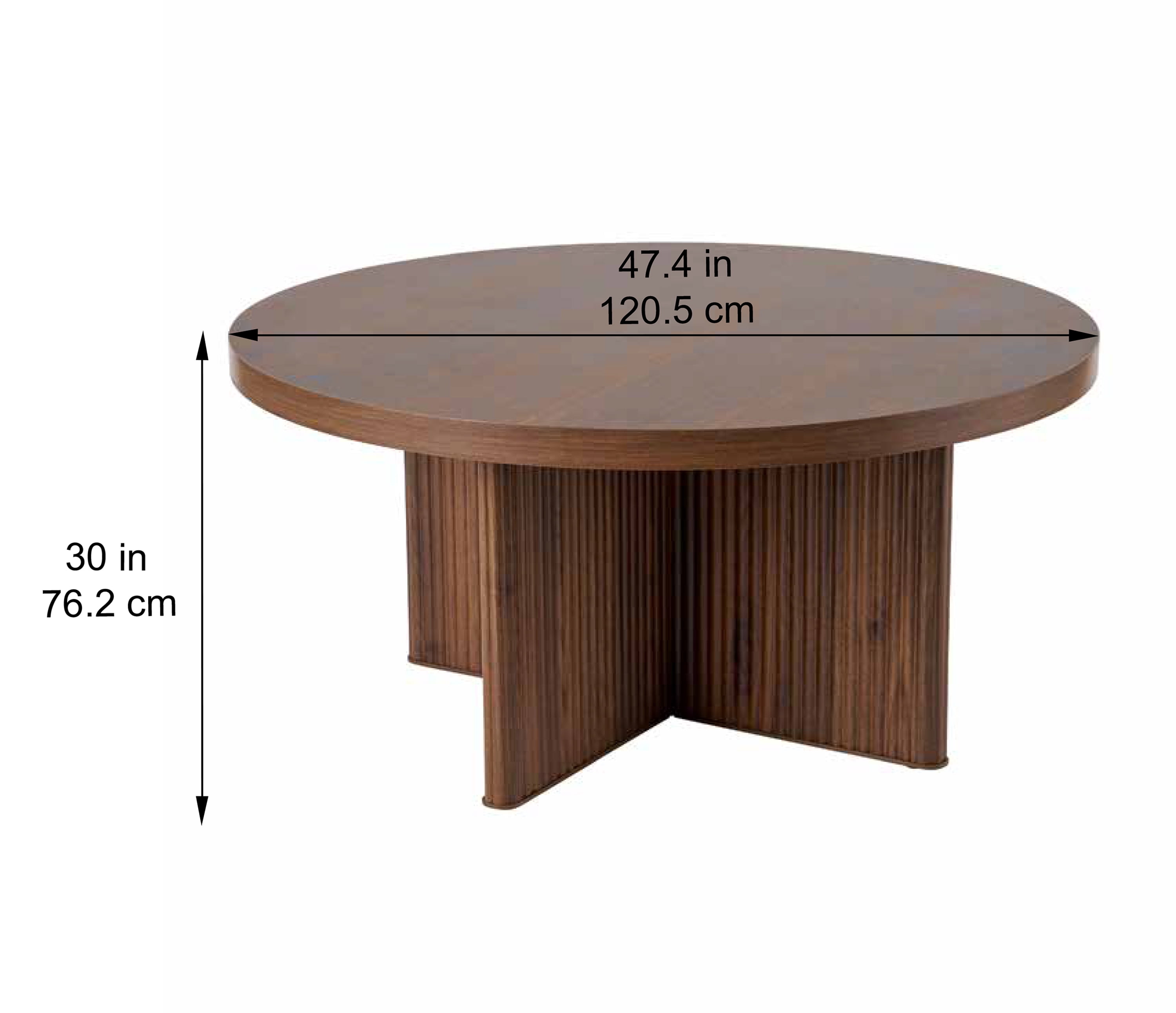 Better Homes & Gardens Lillian Fluted Coffee Table, Walnut Finish