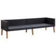 thumbnail image 2 of vidaXL 3-Seater Garden Sofa with Cushions Poly Rattan Black, 2 of 5