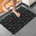 thumbnail image 4 of Neon Controllers Games Icons Black Pattern Bathroom Rugs Mat,Non Slip Microfiber Bathroom Rug,Rubber Backing,Soft Bathroom Mats for Bathroom Floor,Tub and Shower,20x32in(50x80cm), 4 of 5
