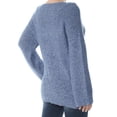 thumbnail image 2 of CHARTER CLUB $59 Womens New 1263 Blue Marled Knit Long Sleeve Sweater S B+B, 2 of 2