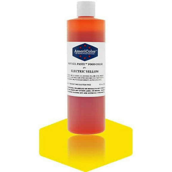 AmeriColor, Soft Gel Paste Food Color, Electric Yellow 13.5 oz