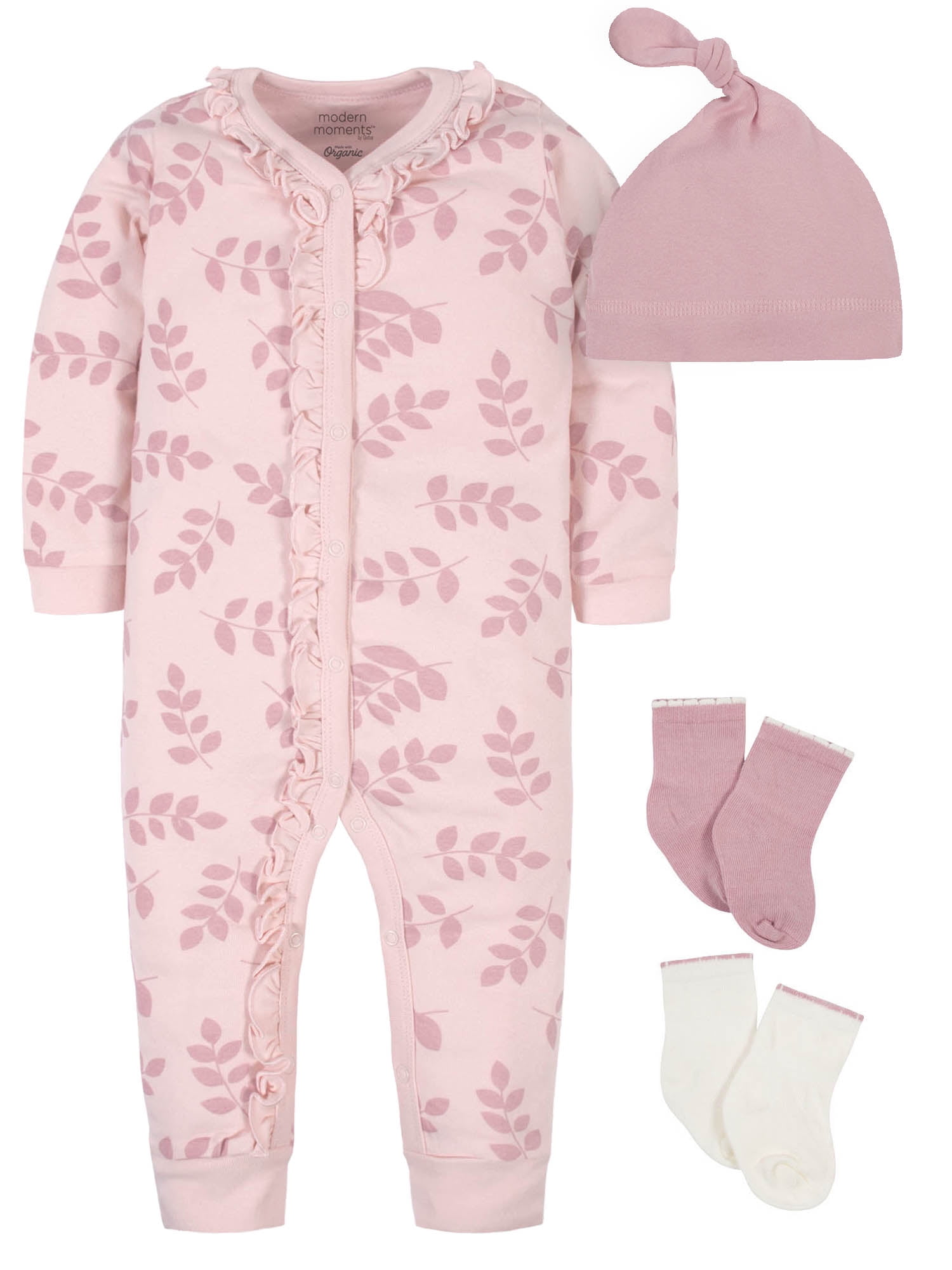 Modern Moments - Modern Moments by Gerber Baby Girl Coverall, Cap and ...