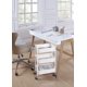 thumbnail image 3 of SunnyPoint Organizador de almacenamiento de metal con ruedas, delicado y compacto, de 3 niveles, carro utilitario móvil para cocina/debajo del escritorio con ruedas giratorias (WHT Compact (15.5"" x 2, 3 of 5