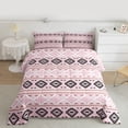 thumbnail image 2 of Feelyou Vintage Aztec Adult Full Size Comforter Sets, Fashion Pink Triangle Bedding Comforter Set, Mandala Southwestern Theme Reversible Bedding Sets, Microfiber Bedroom Decor, 3pcs, 2 of 8
